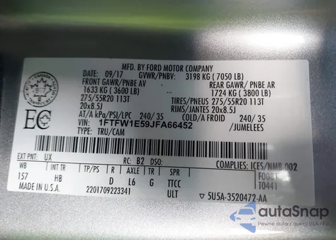 2018 Ford F-150 Lariat from USA, damaged, VIN 1FTFW1E59JFA66452